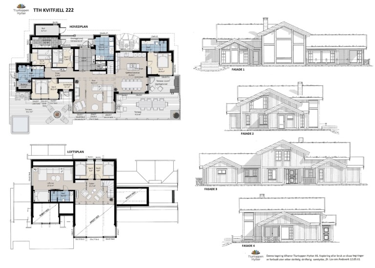 10. TTH Kvitfjell 222 – Plan og Fasader