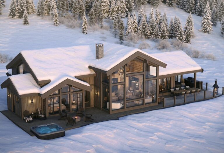 223. Terrasser på begge sider av stuefronten. Fritidsbolig – Hytte TTH Kvitfjell 222.
