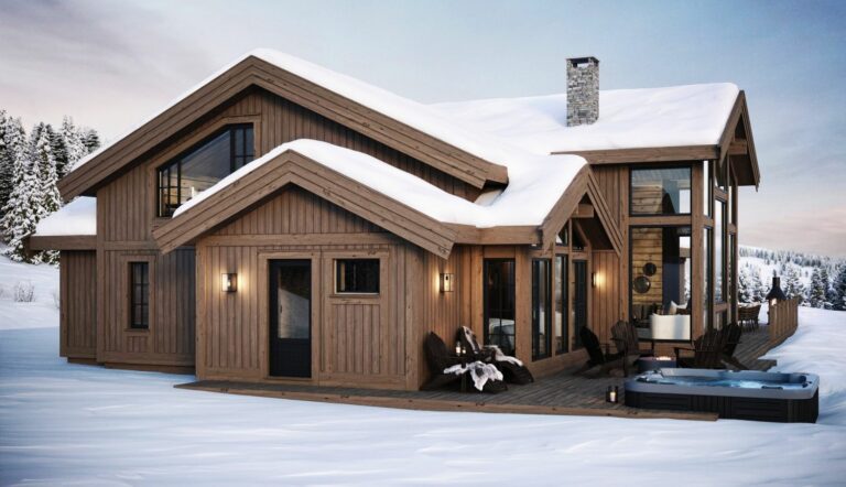 226. Mot dør ut fra bad-badstue og stua på loftsplanet. Fritidsbolig – Hytte TTH Kvitfjell 222.