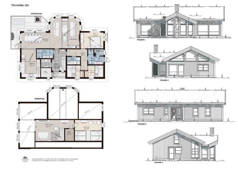 10. TTH Uvdal 153 – Plan og fasader