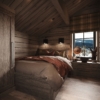 125. Hytteinspirasjon. Hytteinteriør soverom på loftsplanet. Hyttemodell TTH Kvitfjell 222