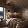 127. Hytteinspirasjon. Hytteinteriør soverom på loftsplanet. Hyttemodell TTH Kvitfjell 222